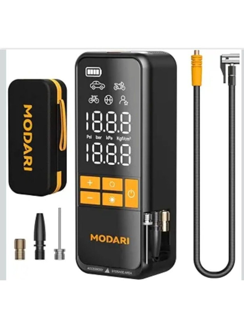 Portable Modari Digital Air Compressor Pump W/Auto Shut Off & Accessories